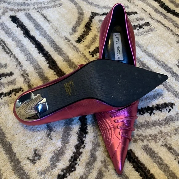Barbiecore Metallic Hot Pink Steve Madden Stilettos Sz 8 - Picture 9 of 9